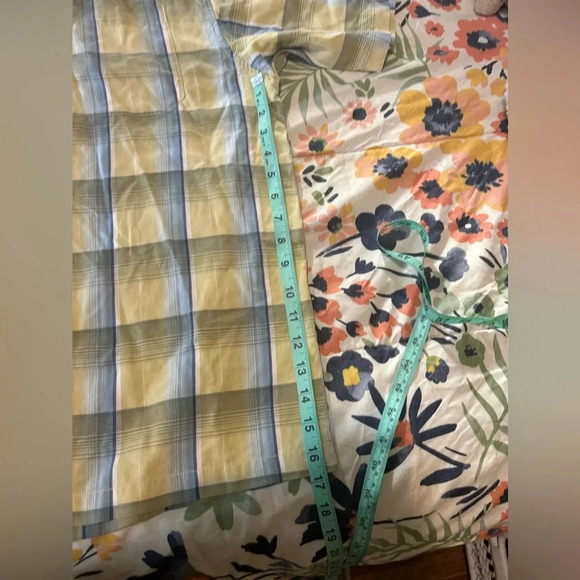 Tommy Bahama Yellow Plaid 100% Linen SS Button Up Shirt Men's Large - Picture 9 of 11